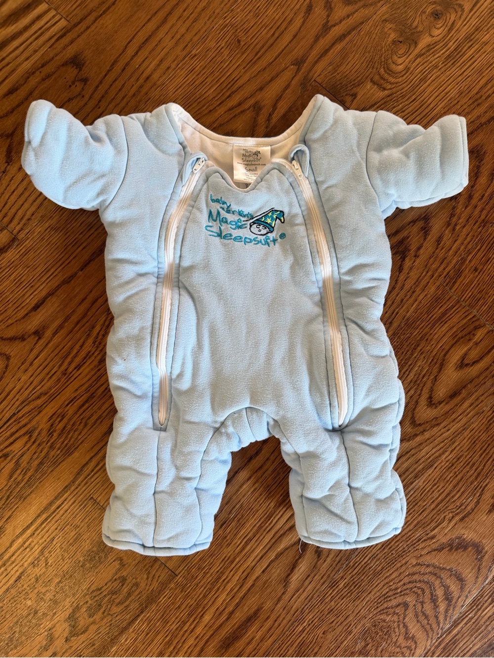 Baby Merlin's Magic Sleepsuit Micro-Fleece, Baby Blue, Small, 3-6 Months